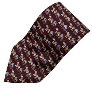 Brooks Brothers Basics Tie Men's Necktie Silk Maroon Elephants Trunk Up